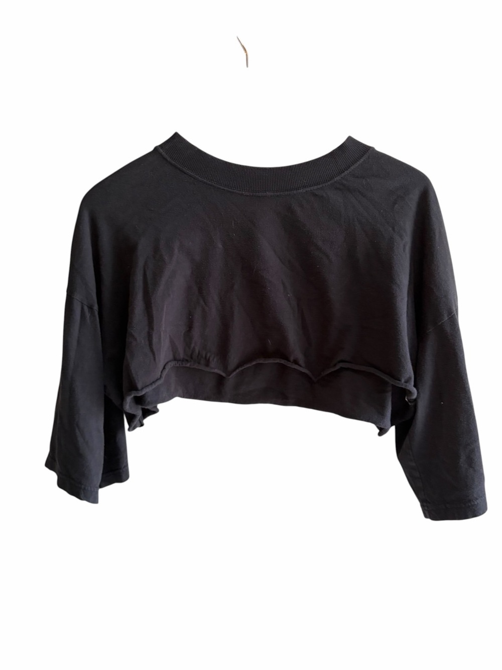FREE PEOPLE BEACH Black Long Sleeve Crop Top